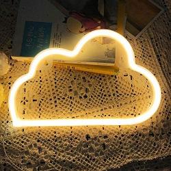 LED Signs Neon Lights for Wall Decor,USB or Battery Decor LED Light,Neon Signs for Bedroom,Decorative LED Neon Light Sign for Bar,Christmas,Home Party,Kids,Girls Living Room (Cloud-Warm White)