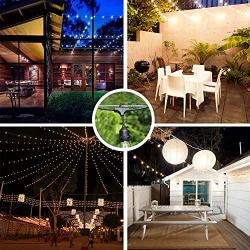 Byshun Outdoor Light Hanging Kit,Globe String Light Suspension Kit,164ft Stainless Steel Cable Light Guide Wire Rope with Turnbuckles and Hooks for Patio,Backyard Lighting Accessories