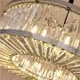 Meelighting Luxury Chrome Crystal Chandeliers Modern Contemporary Ceiling Lights Fixtures Pendant Lighting for Dining Room Living Room Chandelier W28''