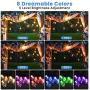 Elfeland LED Outdoor String Lights 48FT RGB Multicolor String Lights Dimmable Hanging Lights Patio Lights Backyard Lights Party Lights with 15Pcs Shatterproof LED Bulb & 2 Remote Controls