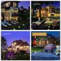 Solar Lights Outdoor Decorative Garden Lights Solar Powered Solar Pathway Lights Solar Ground Lights Waterproof for Yard Patio Landscape Path Disk Lights 8 LED (Warm White 8 Pack)