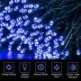 ilikable 131ft 300 LED String Lights,Battery Powered Indoor/Outdoor Fairy Lights 8 Modes Waterproof Decorative Lights for Christmas Wedding Party Home Courtyard Icicle Lights Decoration-Blue White
