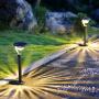 Twinkle Star 50 Lumens 42X Brighter Solar Path Lights Solar Garden Lights, Solar Landscape Lights Outdoor for Lawn Patio Yard Driveway, Matte Black, 4 Pack