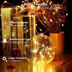 Brizled Solar String Lights Outdoor, 2 Pack 78.74ft 240 LED Solar Fairy Lights Waterproof, Solar Copper Wire Twinkle Lights 8 Modes, Solar Christmas Lights Decorative for Garden Tree Party, Warm White