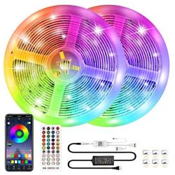 Bluetooth Led Strip Lights 32.8ft Color Changing RGB Light Strips Music Sync, 300 LEDs SMD 5050 APP Controlled Neon Strip Light for Bedroom TV Gaming Room Party