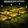 Solar Pathway Lights LeiDrail Landscape Lighting Outdoor Garden Path Light Glass Metal Waterproof Super Tall Warm White LED for Yard Patio Lawn - 6 Pack