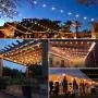 Outdoor Patio String Lights - Novtech 58FT 50Bulbs Waterproof LED Outdoor String Lights - Plug in G40 Decorative Globe String Lights for Backyard Pergola Party Bistro Porch Cafe - UL Standard