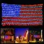 PUHONG American Flag net Lights,420 LED USA Flag String Lights,Outdoor Waterproof Patriotic Ornaments for Independence Day National Day July 4th Memorial Day Christmas New Year Party Yard Decor