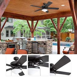 Honeywell Belmar Outdoor LED Ceiling Fan with LED Light, Waterproof, Damp-Rated, 52'' Dark Bronze