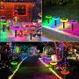 Solar Path Lights Outdoor,7 Color Solar Pathway Lights Outdoor Powered Lights Landscape Lighting Weatherproof Auto On/Off for Garden Lawn Patio Yard Walkway Sidewalk Driveway (Pack 4)