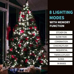 Christmas String Lights End-to-End Plug 8 Modes 108FT 300 LED IP55 Outdoor Waterproof UL Certificated Indoor Fairy Lights Halloween Garden Patio Wedding Christma Trees Parties Decoration White Light