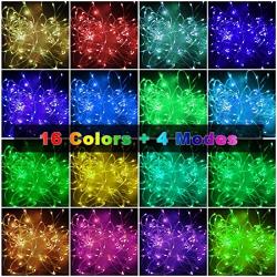 YOZATIA 66ft Led Rope Lights Outdoor String Lights with 200 LEDs,16 Colors Changing Waterproof Starry Fairy Lights Plug in for Bedroom,Indoor,Patio,Home Decor
