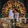 SUNNEST Window Curtain String Light 300 LED 8 Lighting Modes Fairy Lights Remote Control USB Powered Waterproof Lights for Christmas Bedroom Party Wedding Home Garden Wall Decorations,(Warm White)