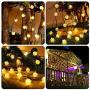 Globe Outdoor Solar String Lights, 23Ft 50LED Waterproof Solar Powered Outdoor Lights, 8 Modes Crystal Balls Decorative Fairy Lighting for Christmas Lights ,Tree, Patio, Balcony,Garden, Yard--Yellow