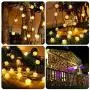 Globe Outdoor Solar String Lights, 23Ft 50LED Waterproof Solar Powered Outdoor Lights, 8 Modes Crystal Balls Decorative Fairy Lighting for Christmas Lights ,Tree, Patio, Balcony,Garden, Yard--Yellow