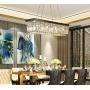 Moooni Rectangular Clear Crystal Chandelier Lighting Modern Dining Room Pendant Lighting Painted Black Finish L31.5'' x W9.8'' x H9.8''