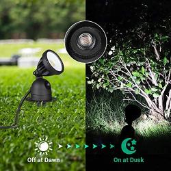 EDISHINE Outdoor LED Christmas Spotlight Waterproof, Dusk to Dawn Light Sensor, 120V 12W 1200LM 4000K Warm White Landscape Light with Plug for Holiday,Tree,Yard,Flag, Garden Decor, 3 FT Extension Cord