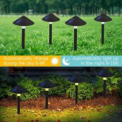 ZEVEZ Solar Lights Outdoor, 4 Pack Solar Pathway Lights Outdoor Waterproof, Umbrella, Outdoor Lights Solar Powered Decorative for Walkway Patio Yard Lawn -Warm White