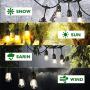 bulbeats 48FT LED Outdoor String Lights, 15 Hanging E26 sockets Waterproof Patio Lights , 2200K WarmWhite, UL Polar Plug, Hanging in Cafe Bistro Gazebo Garden Backyard Light(Bulbs Include)
