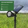 Techwood Solar Lights Outdoor,180°Adjustable Solar spot Lights,Upgraded Waterproof 2-in-1 Wireless Spotlights,Auto On/Off Landscape Lights with Sensor for Garden,Yard, Patio,Driveway,4 Pack(White)