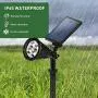 Techwood Solar Lights Outdoor,180°Adjustable Solar spot Lights,Upgraded Waterproof 2-in-1 Wireless Spotlights,Auto On/Off Landscape Lights with Sensor for Garden,Yard, Patio,Driveway,4 Pack(White)