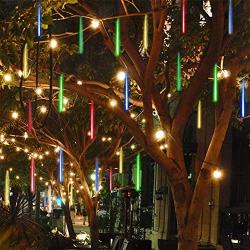 Twinkle Star Meteor Shower Rain Lights, 30cm 8 Tubes 288 LED Valentine Icicle Snow Falling Lights Outdoor Raindrop Lights, Xmas Wedding Party Tree Holiday Decoration, Multicolor