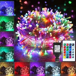 Color Changing Christmas String Lights, 66ft 200 LED 16 Colors Led String Lights Outdoor, Fairy Twinkle Tree Lights with Remote & Timer Plug in for Room Indoor Wedding Party Decorations Waterproof