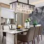 Meelighting L39.4'' W10.2'' Rectangle Modern Crystal Chandeliers Lighting Pendant Ceiling Lights Fixture Lamp for Dining Living Room Meelighting L39.4'' W10.2'' Rectangle Modern Crystal Chandeliers Lighting Pendant Ceiling Lights Fixture Lamp for Dining Living Room