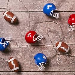 Lights4fun, Inc. 10 American Football & Helmet Indoor Battery Operated LED String Lights