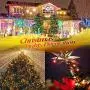 LANFU 11 Functions Dual Color Outdoor Christmas Lights 20M 200 LED Outdoor String Lights for Patio Garden Tree Gazebo Living Room Bedroom Wedding Party Decoration (Warm White Multicolor Voice Control)