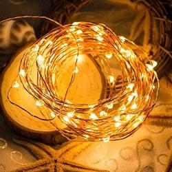 Fairy Lights Battery Operated 20 Feet 60 Led Firefly String Lights with Remote and Timer 8 Lighting Modes Waterproof Twinkle Lights for Crafts Bedroom Garden Party Christmas Warm White 2 Pack