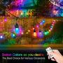 2-Pack 48FT Color Outdoor String Lights, RGB LED String Light with 30+5 LED Bulbs, Colorful Dimmable Commercial Patio café Backyard Garden lights, 2 Remote Controls, Waterproof, 96FT total