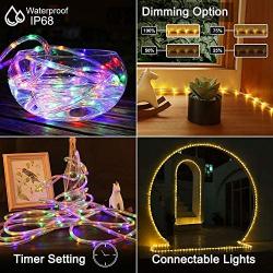 Ollny LED Rope Lights Color Changing 120 LED 23ft Tube Lights Waterproof Strip Lights connectable Twinkle Light Plug in Christmas rope Light with Remote 11 Modes Timer for Bedroom Indoor Patio Outdoor