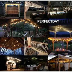 PERFECTDAY Solar String Lights, Shatterproof LED Solar String Light Outdoor G40 Umbrella Lights with 25 Bulbs - 27 Ft Patio Waterproof Lights