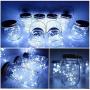 SunKite Solar Mason Jar Lights, 12 Pack 30 LED Waterproof Fairy Firefly Jar Lids String Lights with Hangers(NO Jars), Patio Yard Garden Wedding Decoration - Cool White