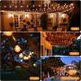 Aialun Outdoor String Lights Solar Powered, 30FT with 15 LED Shatterproof Bulbs, IP44 Waterproof Lights, Auto on/Off for Outdoor Bistro Cafe Garden Backyard Balcony Porch Gazebo Decor