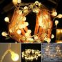 Globe String Lights Outdoor with Remote, 49 ft 100 Led Fairy Lights Extendable Twinkle Lights for Wedding Bedroom Porch Patio Valentine 2021 New Year Decor, Upgraded