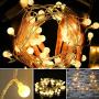 Globe String Lights Outdoor with Remote, 49 ft 100 Led Fairy Lights Extendable Twinkle Lights for Wedding Bedroom Porch Patio Valentine 2021 New Year Decor, Upgraded