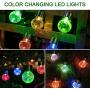 Solpex Hanging Solar Lights Outdoor,8 Pack Christmas Decorative Cracked Glass Ball Light, Solar Powered Waterproof Globe Lighting, Hanging Globe Solar Lights for Garden, Yard, Patio, Lawn, Flower Bed