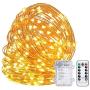 TingMiao Fairy Lights 33ft 100 LED String Lights Battery Operated with Remote Waterproof Copper Wire Lights for Indoor Decorative Lights