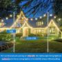 Brillihood Outside String Light Poles, (2X 10ft) Height Adjustable Stainless Steel Pole Stand for Hanging String Lights + Used for Patio, Backyard, Garden, Christmas, Café Wedding Light Décor