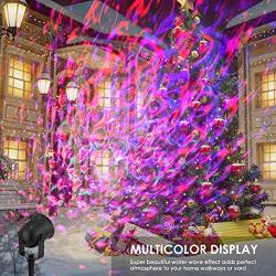 Water Wave Projector Light Outdoor, Greatlizard Holiday Water Wave Led Light Projector Colorful Landscape Night Decoration for Xmas New Year Halloween Birthday Wedding Party Indoor Outdoor (Black)