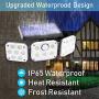 Solar Lights Outdoor, Lachesis 3 Heads Motion Sensor Security Lights Solar Powered, IP65 Waterproof 114 LED Flood Lights Motion Detected Spotlight 360° Rotatable for Porch Entryways Garage - 2 Pack