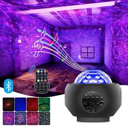 Star Projector Night Light, Galaxy Star Night Light Projector Ocean Wave Projector for Bedroom, Game Rooms, Home Theatre, Night Light Party Decor Gifts Ambiance with Bluetooth Speaker & Remote Control