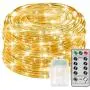 Govee Rope Lights with Remote Control, 33 Ft Led Rope Lights Warmwhite Waterproof 8 Modes Timer Battery Operated Outdoor String Lights for Wedding Party Garden Boat Landscape Lighting Outdoor Decor