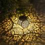 Solar Lantern Hanging Garden Outdoor Lights Metal Waterproof LED Table Lamp (Bronze)
