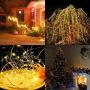 SUPERNIGHT LED Curtain Lights, Newest Window Curtain Twinkle Lights Warm White for Bedroom, Wedding, Parties, Christmas and Decorations (9.8 x 9.8 ft, 300LEDs, 8 Modes) (Solar Powered)