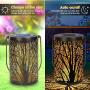 Solar Lantern Outdoor Lights for Decorative Atmosphere Hanging Garden Lantern Cylindrical Table Lamp Night Light Warm Lighting for Courtyard, Party, Walkway,Terrace, Garden, Lawn (2 Pack)