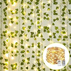 12PCS Artificial Vine Decorative Artificial Plant with 200 LEDs String Light