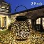 2 Pack Solar Lanterns, Tomshine Outdoor Lantern Warm White Waterproof Patio Decor for Garden Landscape Decoration